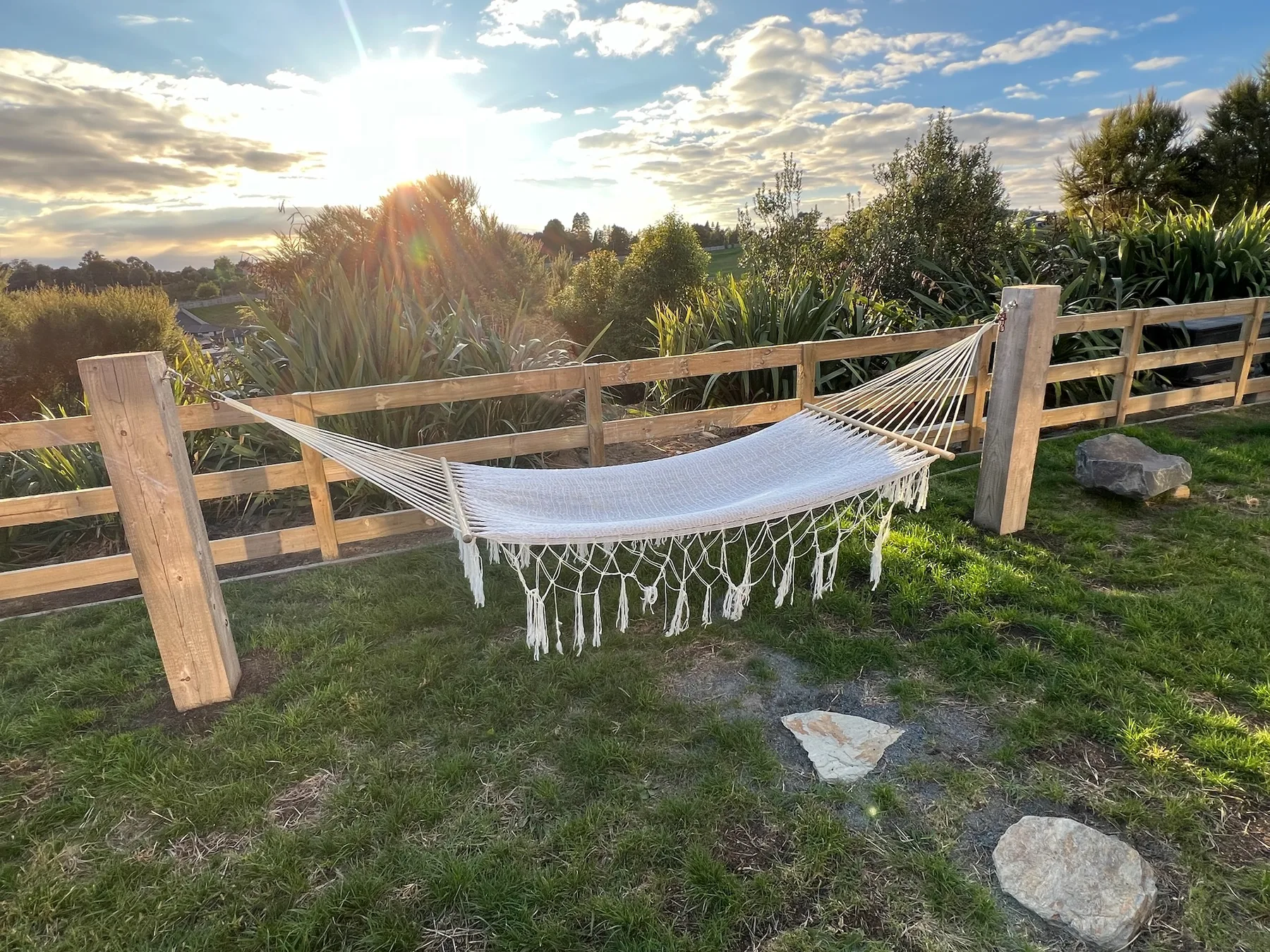 Hammock with open outlook and sky