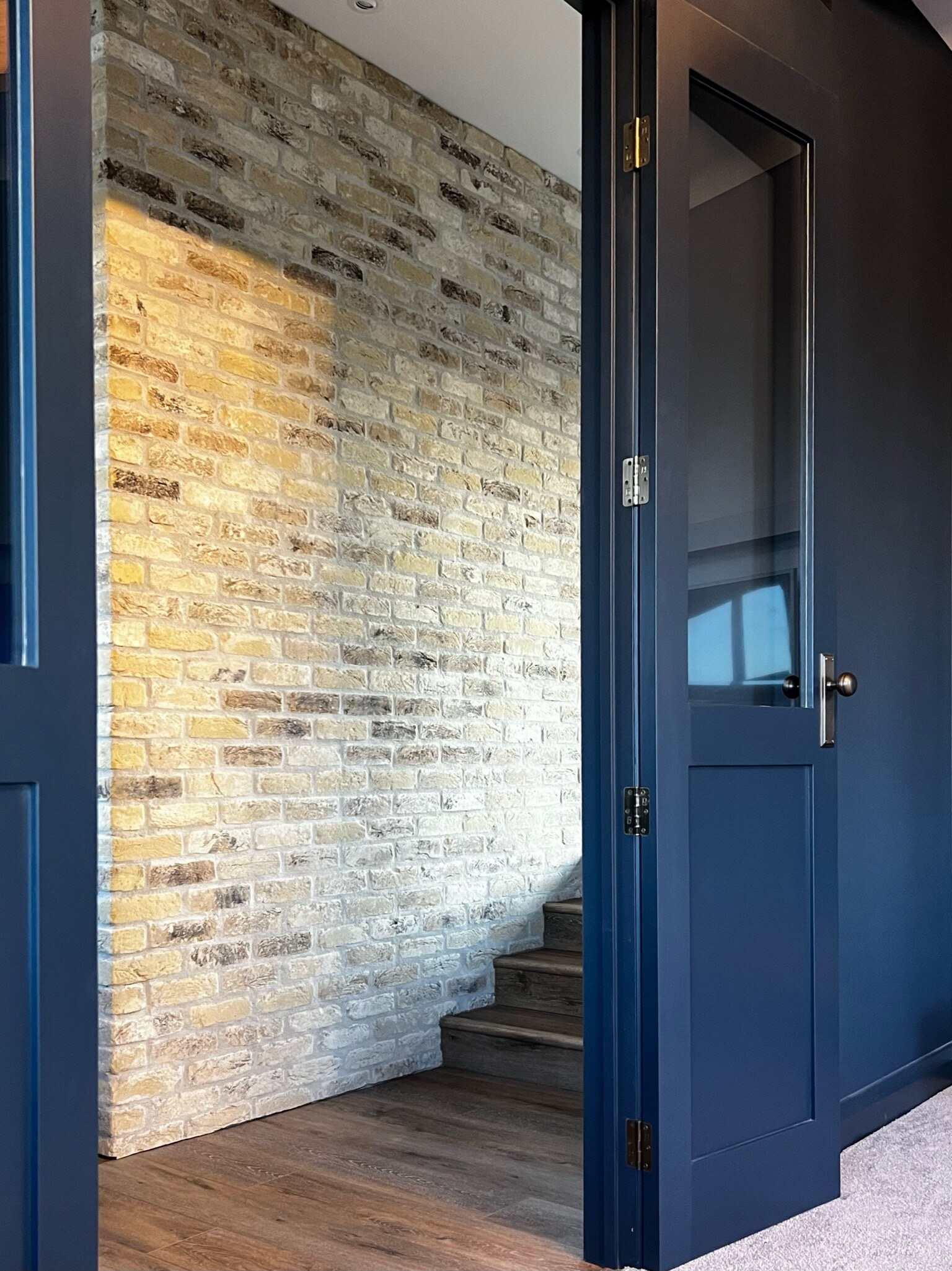 Belgian brick and stair detail inside the home