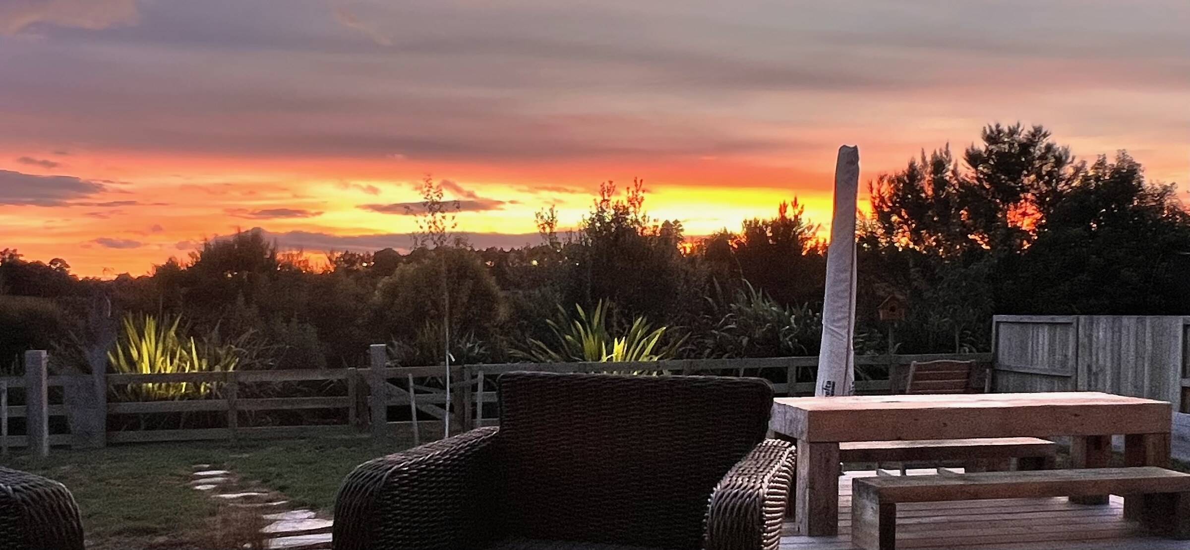 Uninterrupted rural views and western sky from the property